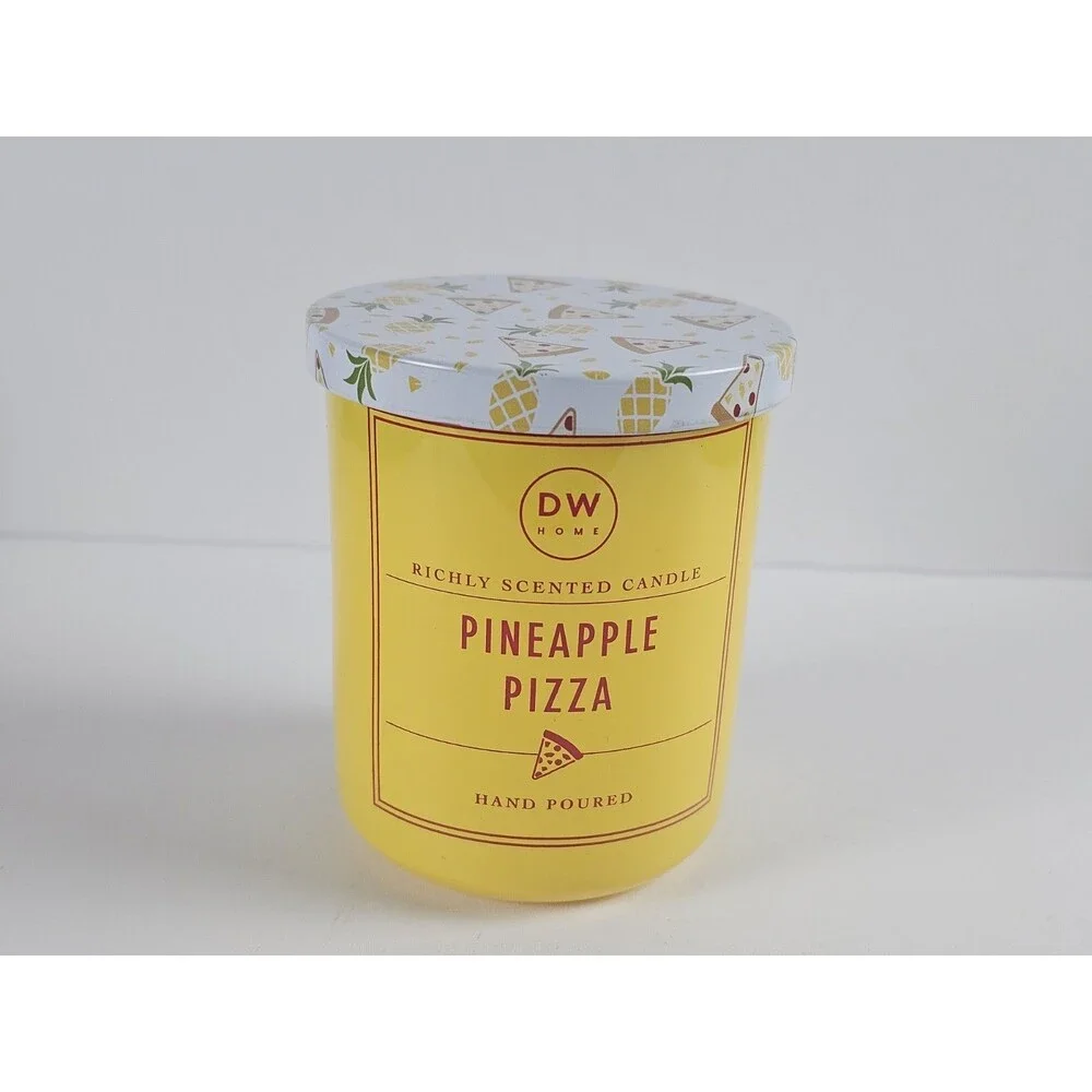 DW Home Secented Pineapple Pizza Yellow Candle, Single Wick, 3.8oz